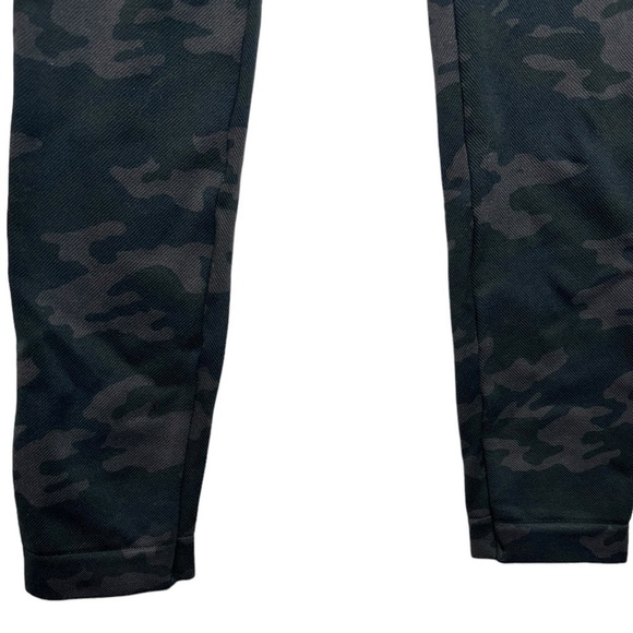 Spanx Look At Me Now Seamless Leggings Black Blue Camo High Rise Stretch Medium - Picture 4 of 6